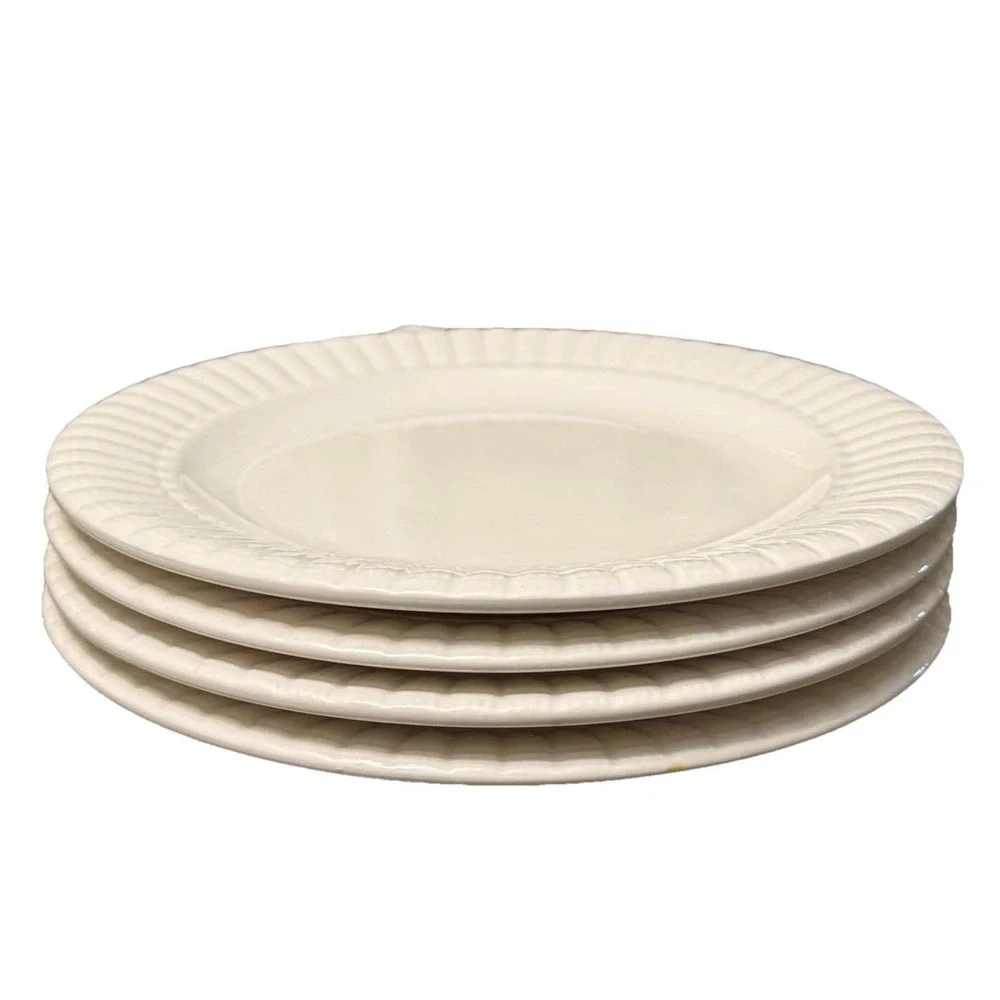 Pier 1 Lunca Blanca White Salad Plate Set of 4 Dishwasher Safe 8